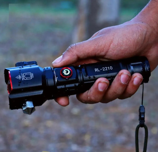 Rl-2210 Multifunctional Rechargeable LED Emergency Flashlight with Side Work Light & USB Charging