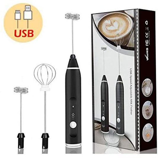 2-in-1 Rechargeable Milk Frother & Egg Beater – USB Charging