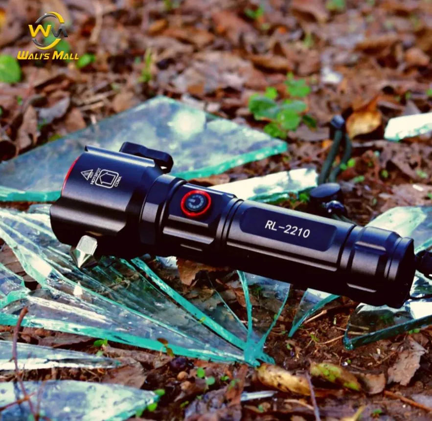 Rl-2210 Multifunctional Rechargeable LED Emergency Flashlight with Side Work Light & USB Charging