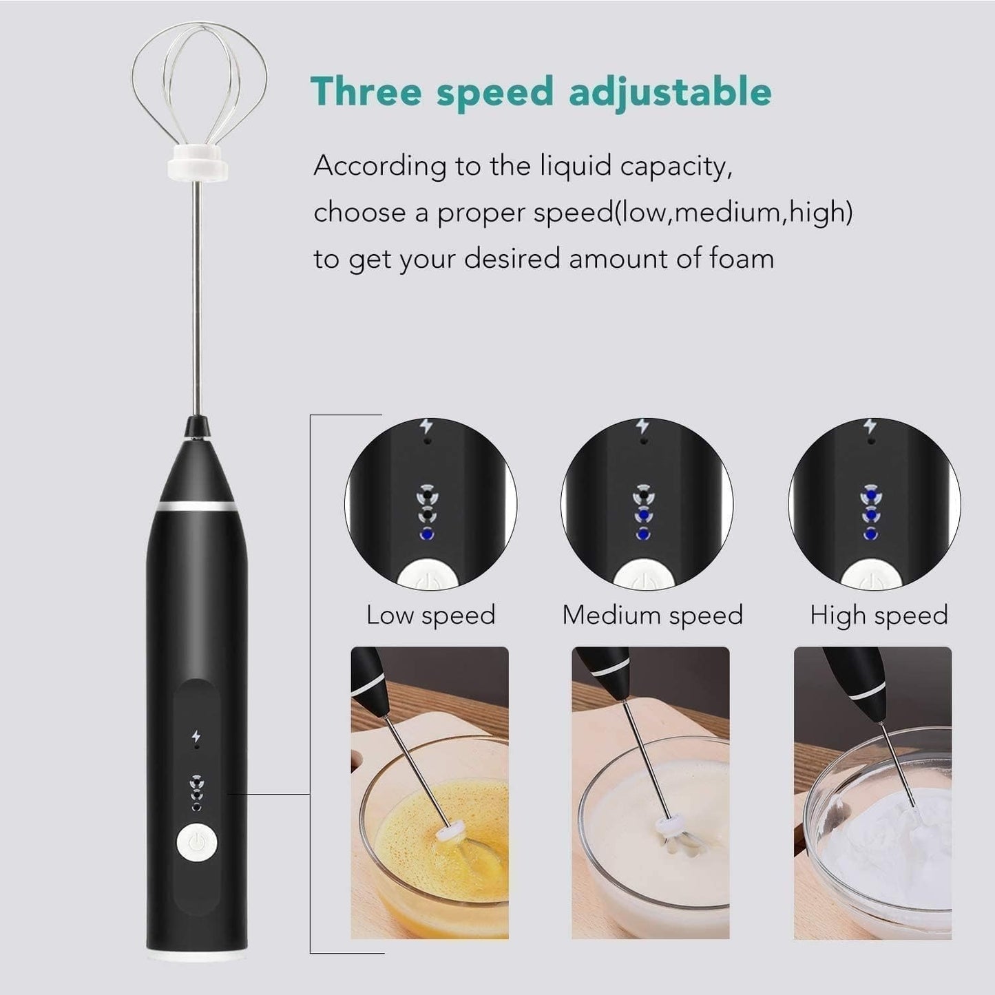 2-in-1 Rechargeable Milk Frother & Egg Beater – USB Charging