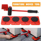 Furniture Lifter Tool Set 5 Piece | Heavy Furniture Moving Sliders with Wheels | 220 Lbs Load Capacity Furniture Mover
