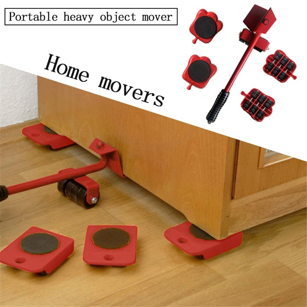 Furniture Lifter Tool Set 5 Piece | Heavy Furniture Moving Sliders with Wheels | 220 Lbs Load Capacity Furniture Mover