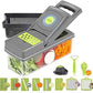 16-in-1 Multifunctional Vegetable Chopper & Mandoline Slicer with Container | Manual Food Cutter, Dicer & Grater