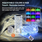 Rose Diamond Crystal Table Lamp | 16-Color RGB Touch Lamp with Remote & USB Rechargeable