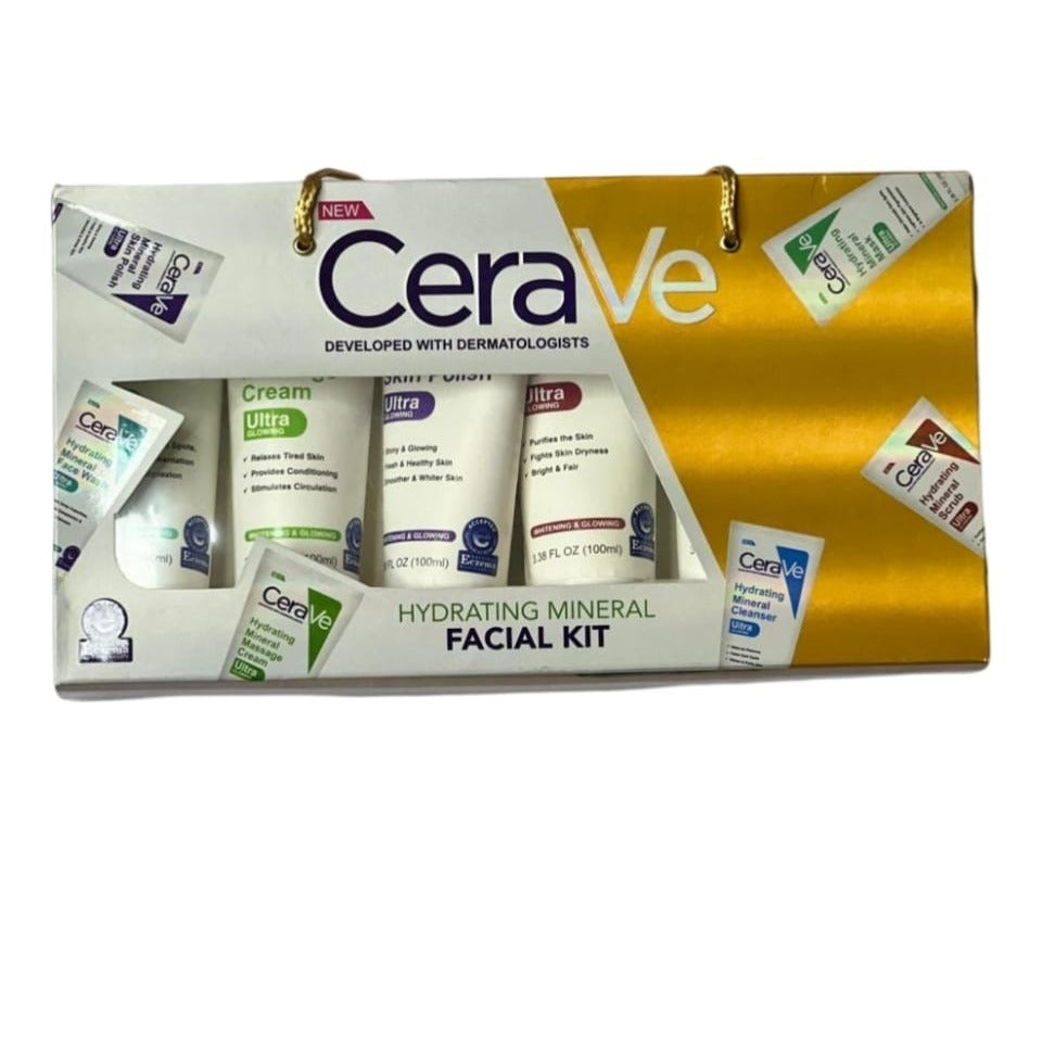 CeraVe 6-in-1 Hydrating Facial Kit – Deep Clean & Glow