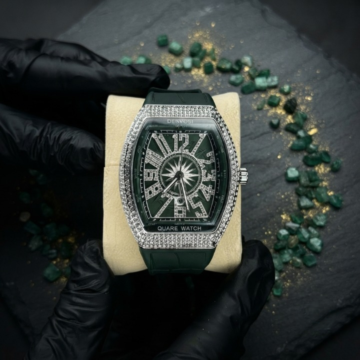 Denvosi Luxury Men's Watch | Diamond Studded Quartz Analog Wrist Watch