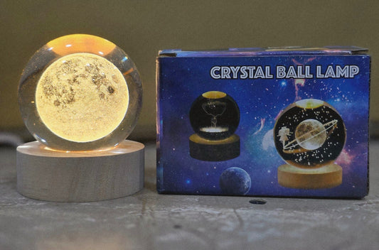 USB LED Galaxy Crystal Ball Lamp | 3D Moon Night Light | Bedroom & Home Decor