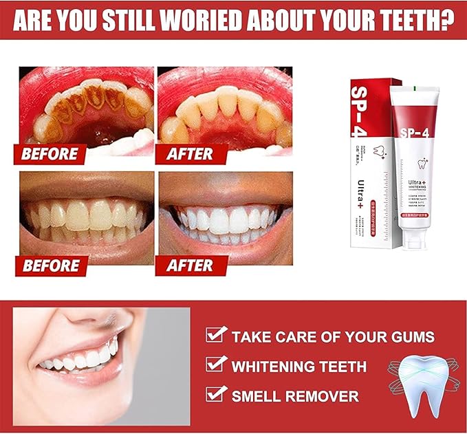 Yayashi SP-4 Probiotic Whitening Toothpaste 120g | Whitening Toothpaste for Coffee, Tea & Smoking Stains | Fresh Breath & Daily Oral Care Toothpaste