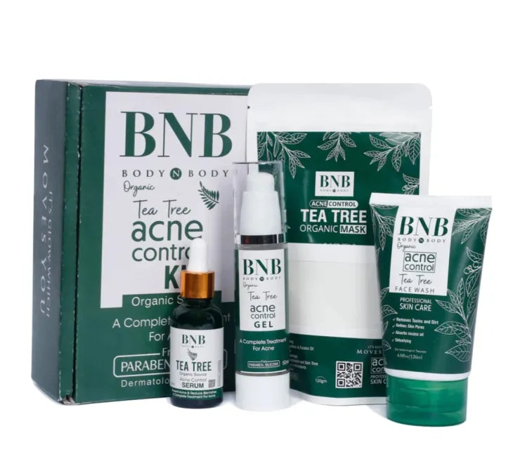 BNB 4-in-1 Acne Control Facial Kit | Tea Tree Brightening & Glowing Skincare Set