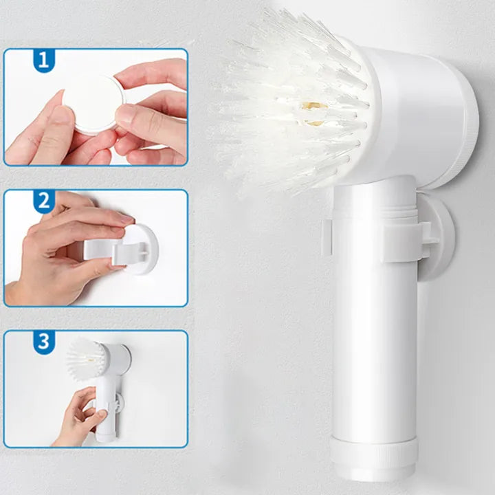 5 in 1 Rechargeable Electric Cleaning Brush | Handheld Spin Scrubber with Multiple Brush Heads | Cordless Power Scrubber for Bathroom, Kitchen, Tiles, Sink, Toilet & Car Cleaning