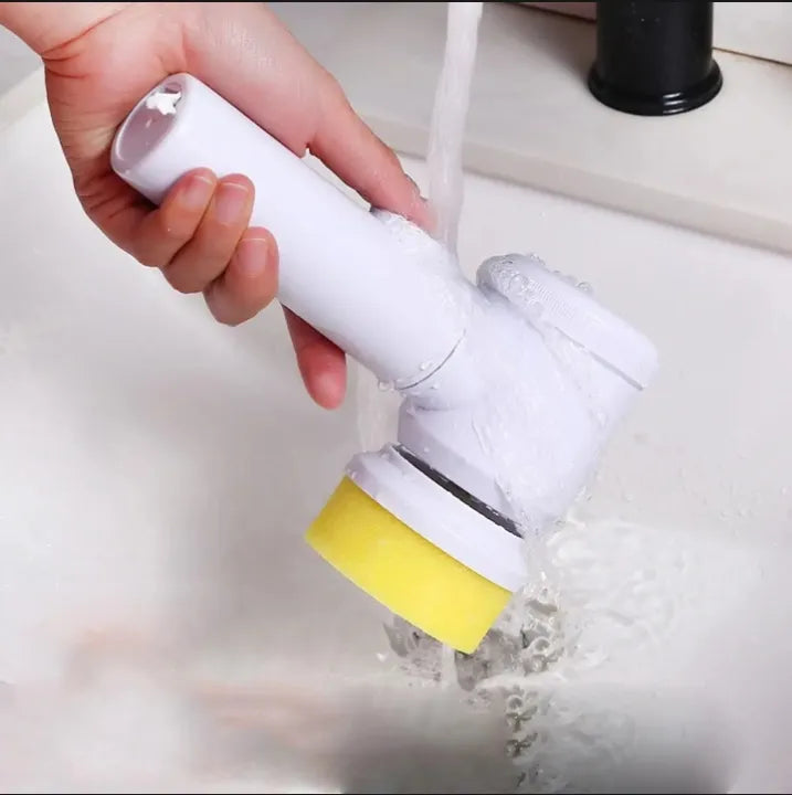 5 in 1 Rechargeable Electric Cleaning Brush | Handheld Spin Scrubber with Multiple Brush Heads | Cordless Power Scrubber for Bathroom, Kitchen, Tiles, Sink, Toilet & Car Cleaning