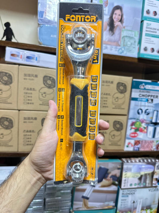 48-In-1 Universal Multi-Function Wrench 360° Rotary Adjustable Spanner for Nuts & Bolts